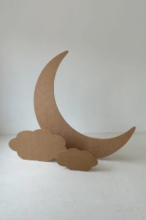 Ścianka do dekoracji - Zestaw: Księżyc + 2 chmurki 